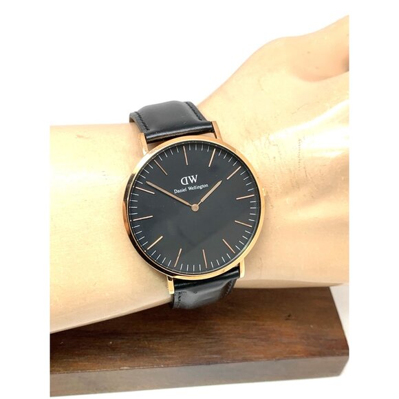 Daniel Wellington Men's Watch DW00100127 Rose Gold Black Dial 41mm Leather Band - Picture 10 of 13